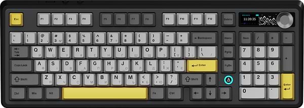 Фото - Клавиатура беспроводная игровая Ajazz AK980 V2 Gift Switch V2 Black Gray Yellow (AK980-V2-G-BGY)