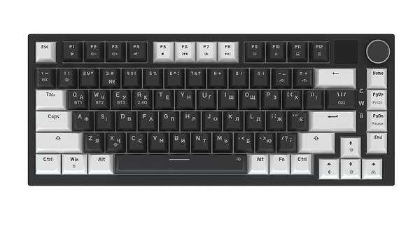 Фото - Клавіатура бездротова ігрова GamePro Asgard Valhalla Pro 75% Wireless/Bluetooth/USB Black (MK160B-D-Pro)