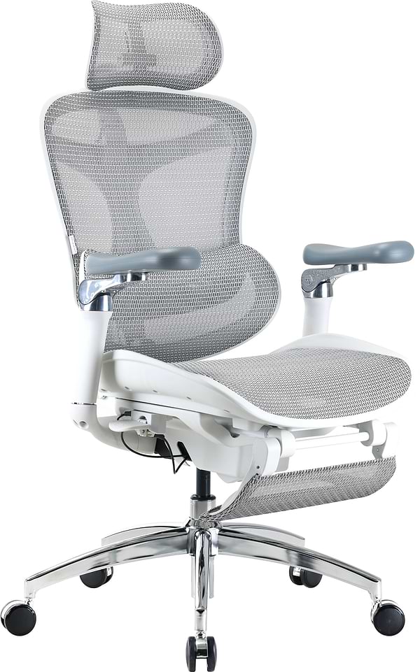 Фото - Крісло офісне Sihoo DORO C300 Pro Mesh White with footrest (DORO-C300-PRO-M102-JT)