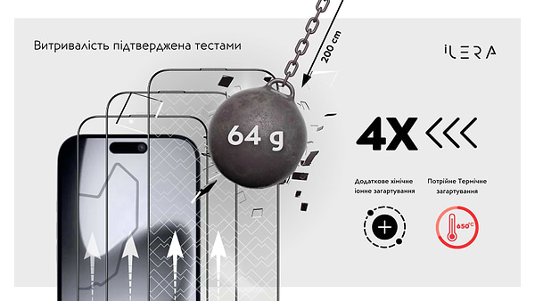 Фото - Захисне скло для смартфону ILera Sapphire Ultra Glass 2.0 for iPhone 17 Pro (ILSPDLPL17Pr)