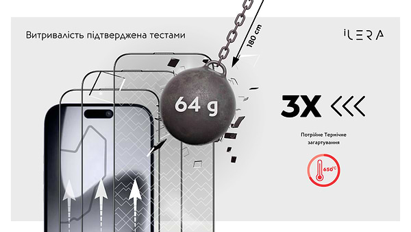 Фото - Захисне скло для смартфону ILera DeLuxe Original Glass 2.0 for iPhone 17 Pro Max (iLFCDL17PrMx)