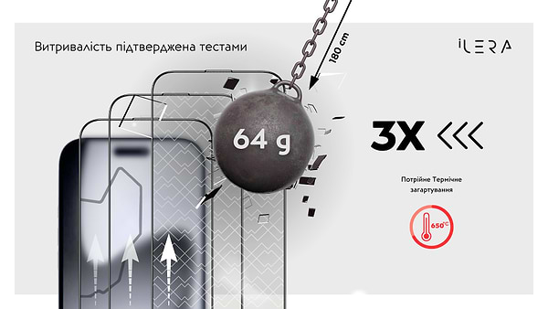 Фото - Захисне скло для смартфону ILera FrostedGlass 2.0 for iPhone 17 Pro Max (iLFrGl17PrMx)