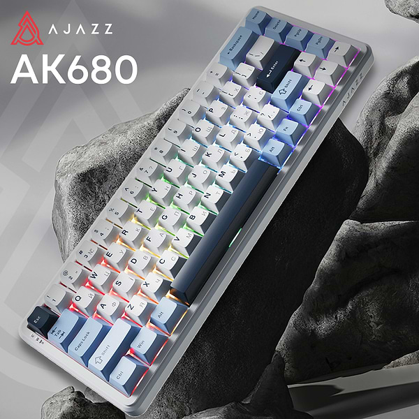 Фото - Клавиатура беспроводная игровая Ajazz AK680 MAX (AK680-M-BWD-A)