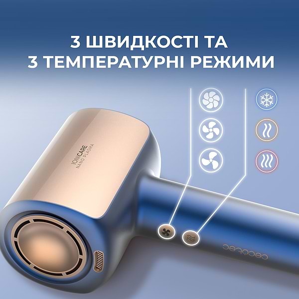 Фото - Фен Cecotec DryGlam Nano Plasma Blue (A01_EU01_101439)