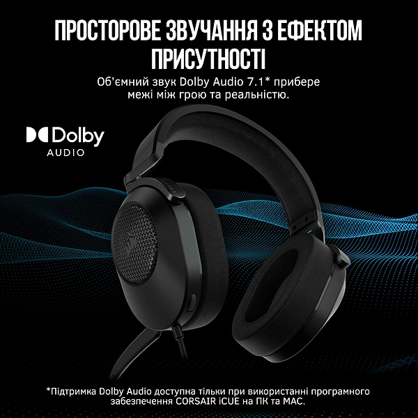 Фото - Гарнітура дротова ігрова Corsair HS65 Surround Headset Carbon (CA-9011270-EU)