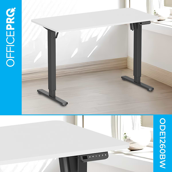 Фото - Стіл комп'ютерний OfficePro ODE1260WB White/Black