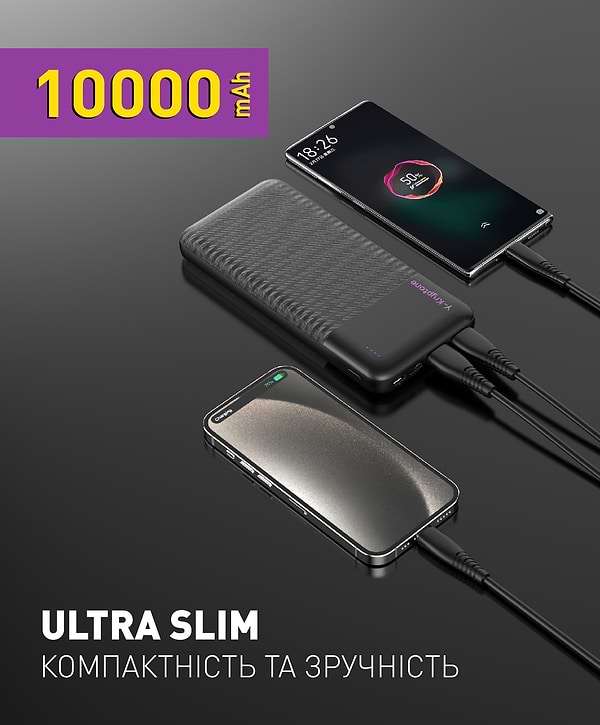 Фото - Батарея мобильная Y-Kryptone N-13 10000 mAh ULTRA Slim White (YK-N13-WH)