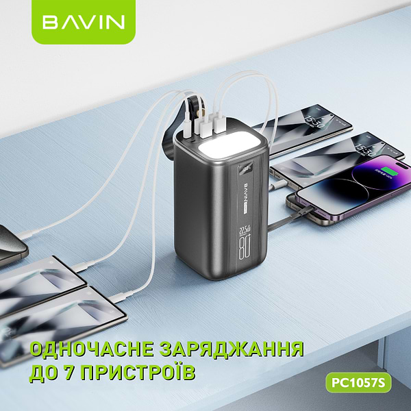 Фото - Батарея мобільна Bavin PC1057S 80000 mAh 22.5W White (Y-PC1057S-WH)