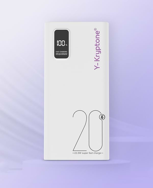 Фото - Батарея мобільна Y-Kryptone GT-23 20000 mAh QC3.0 22.5W Fast Charge White (YK-GT23-WH)