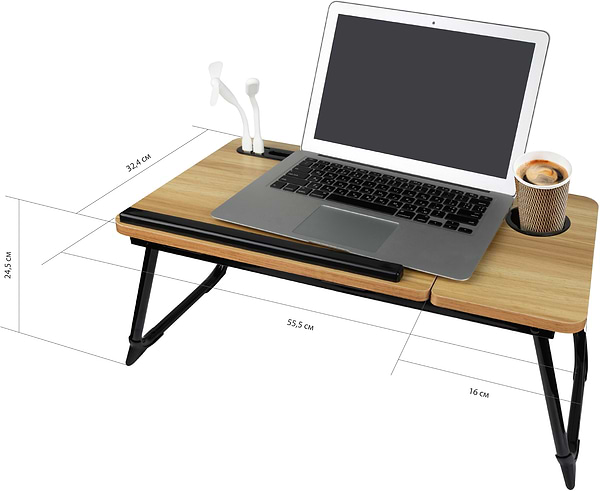 Фото - Стіл для ноутбука Dyxon Transformix 3 USB LED Fan Walnut (DXNSTMX3WL)
