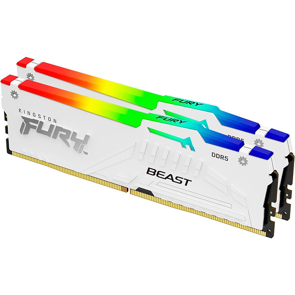 Фото - Память DDR Kingston DDR5 6000MHz Fury Beast White  RGB 2x16 EXPO+XMP (KF560C36BWE2AK2-32)