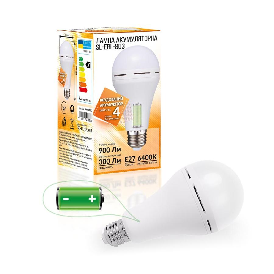 Лампочка світлодіодна Євросвітло LED SL-EBL-803 АС9W DC3W 6400К (000058383) - Фото 1
