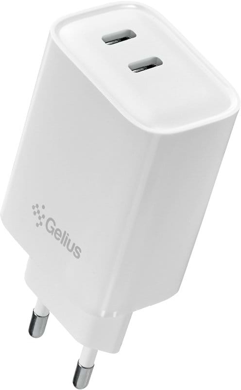 Сетевое зарядное устройство Gelius Wall charger Dos 40W GP-HC062 2Type-C White - Фото 1