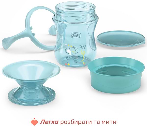 Фото - Чашка-непроливайка детская Chicco Perfect Cup 200 мл от 12 м голубая (06951.25)