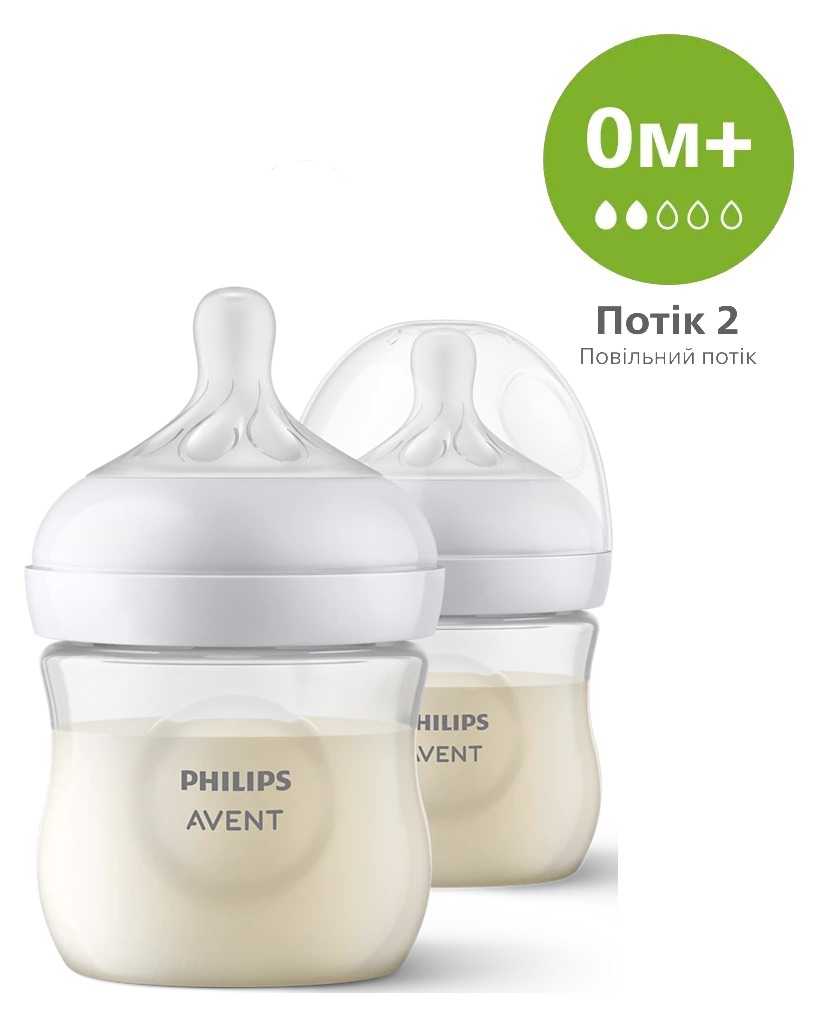Пляшка для годування Philips Avent SCY900/02 Natural Природний Потік 125 мл., 2шт. (SCY900/02) - Фото 1