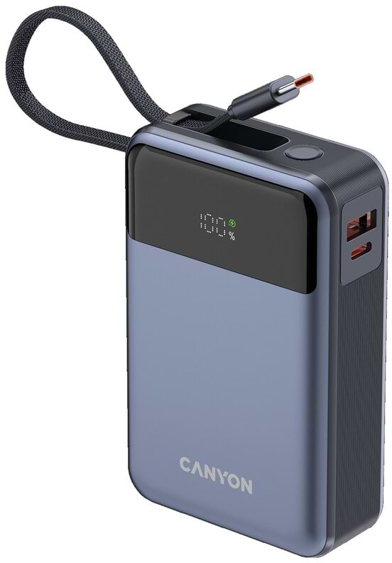 Фото - Батарея мобильная Canyon OnPower 600 built-in cable 20000 mAh PD65W Dark Grey (CNS-CPB600DG)