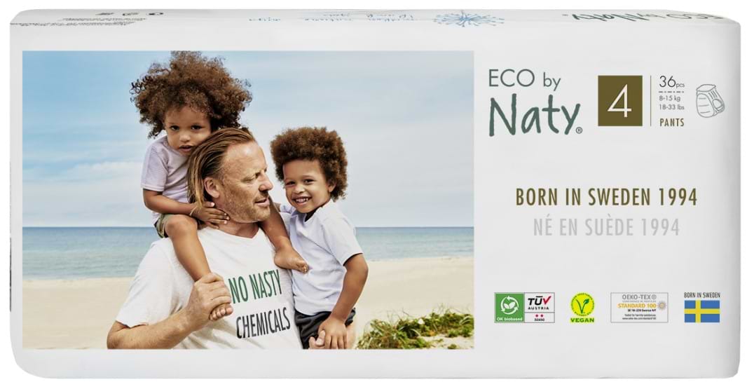 Одноразовые подгузники-трусики Eco By Naty Органические Размер 4 (8-15 кг) 36 шт. (244152) - Фото 1