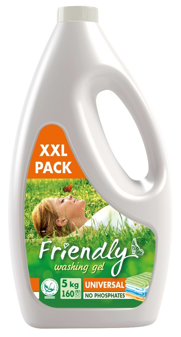 Уценка - Гель для стирки Friendly д/цветных и белых вещей 5000г, 160 циклов
