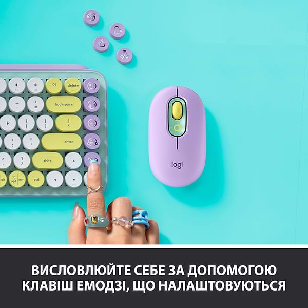 Фото - Клавиатура беспроводная Logitech POP Keys Wireless Mechanical Keyboard With Emoji Keys Daydream Mint (920-010736)