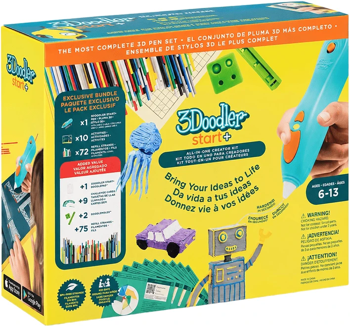 3D-ручка 3Doodler Start Plus МЕГАКРЕАТИВ 147 стержней, 9 шаблонов (3DS2B-011)
