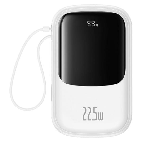 Фото - Батарея мобильная Baseus Qpow Pro+ 20000mAh 22,5W,1xLightning,1xUSB-A,1xType-C,with built-in USB-C Cable White (P10067103213-00)