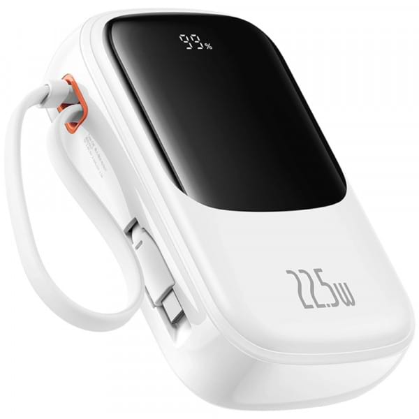 Фото - Батарея мобильная Baseus Qpow Pro+ 20000mAh 22,5W,1xLightning,1xUSB-A,1xType-C,with built-in USB-C Cable White (P10067103213-00)