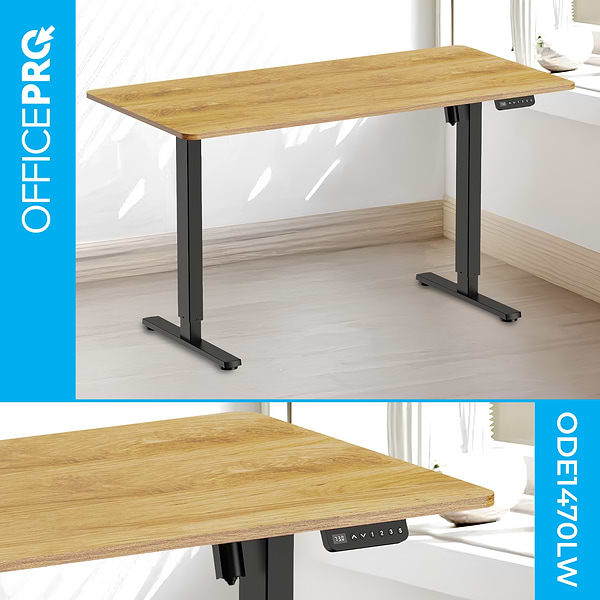 Фото - Стіл комп'ютерний OfficePro ODE1470LW Light Wood/Black