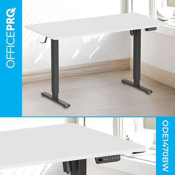 Фото - Стіл комп'ютерний OfficePro ODE1470WB White/Black