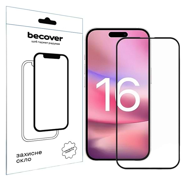 Фото - Защитное стекло для смартфона BeCover Apple iPhone 16 Black (712122)