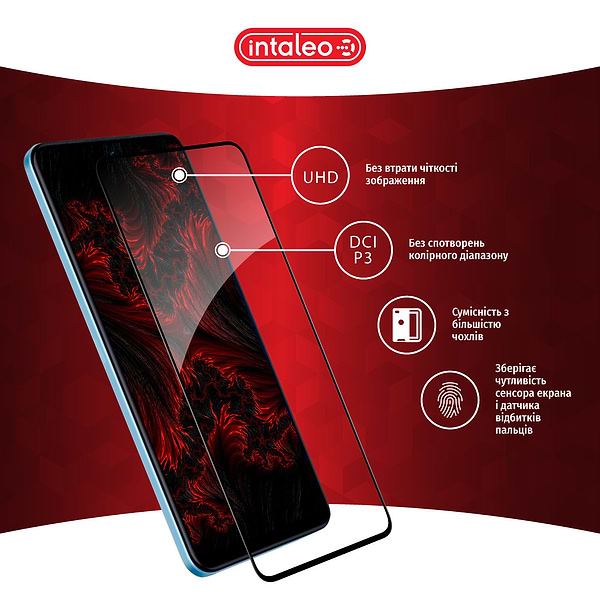 Фото - Защитное стекло для смартфона Intaleo Full Glue for Xiaomi Redmi Note 12 Black (1283126549366)