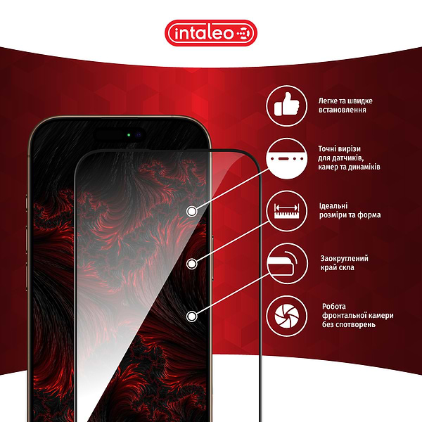 Фото - Захисне скло для смартфону Intaleo Full Glue for Apple iPhone 16 Pro Black (1283126593802)