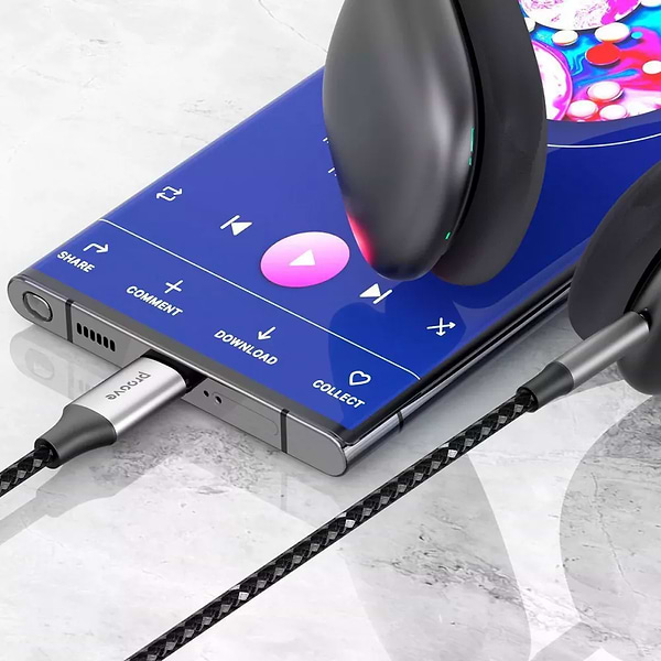 Фото - Кабель синхронизації даних Proove SoundMesh Type-C to 3.5mm 1m Gray (ACSM00004801)