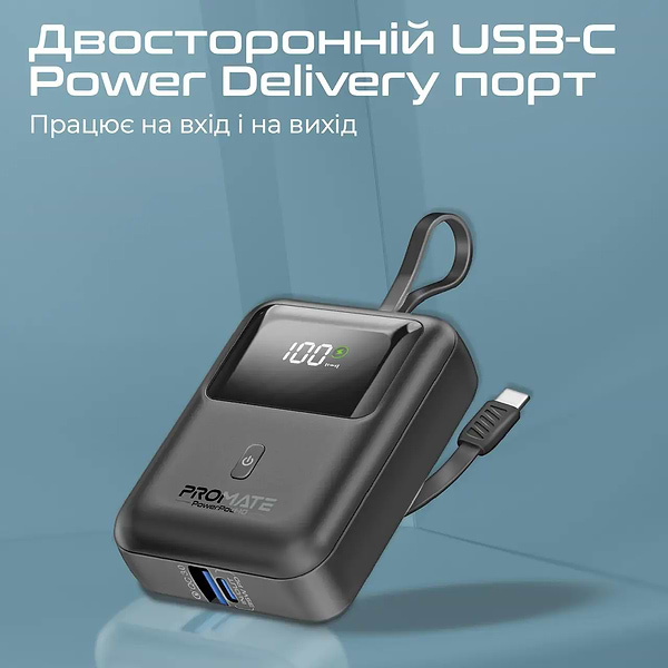 Фото - Батарея мобільна Promate 10000mAh (powerpod-10.black)