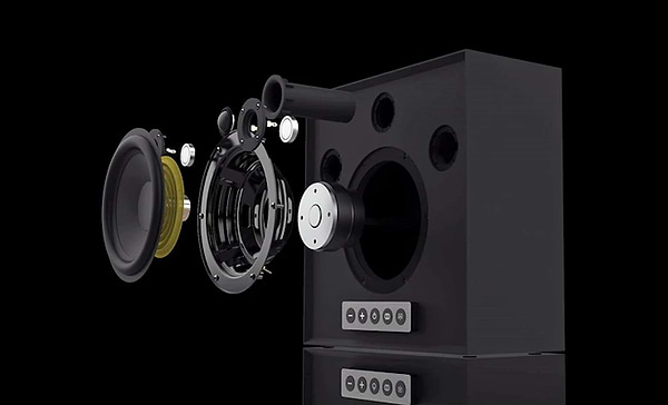 Фото - Акустична система стаціонарна MOREL Hogtalare - Black Cabinet With Blue Grill (EU)