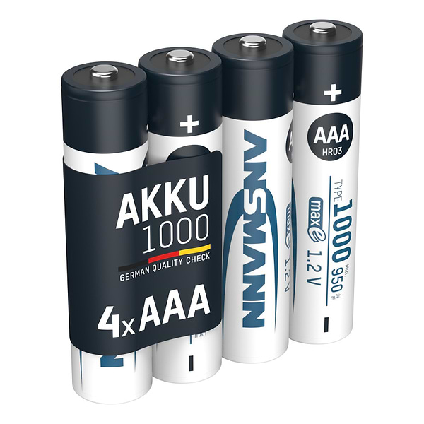 Фото - Аккумулятор тип AAA Ansmann AAA 4 X 1000 mAh NiMH 1.2V maxE PREMIUM (5030882)