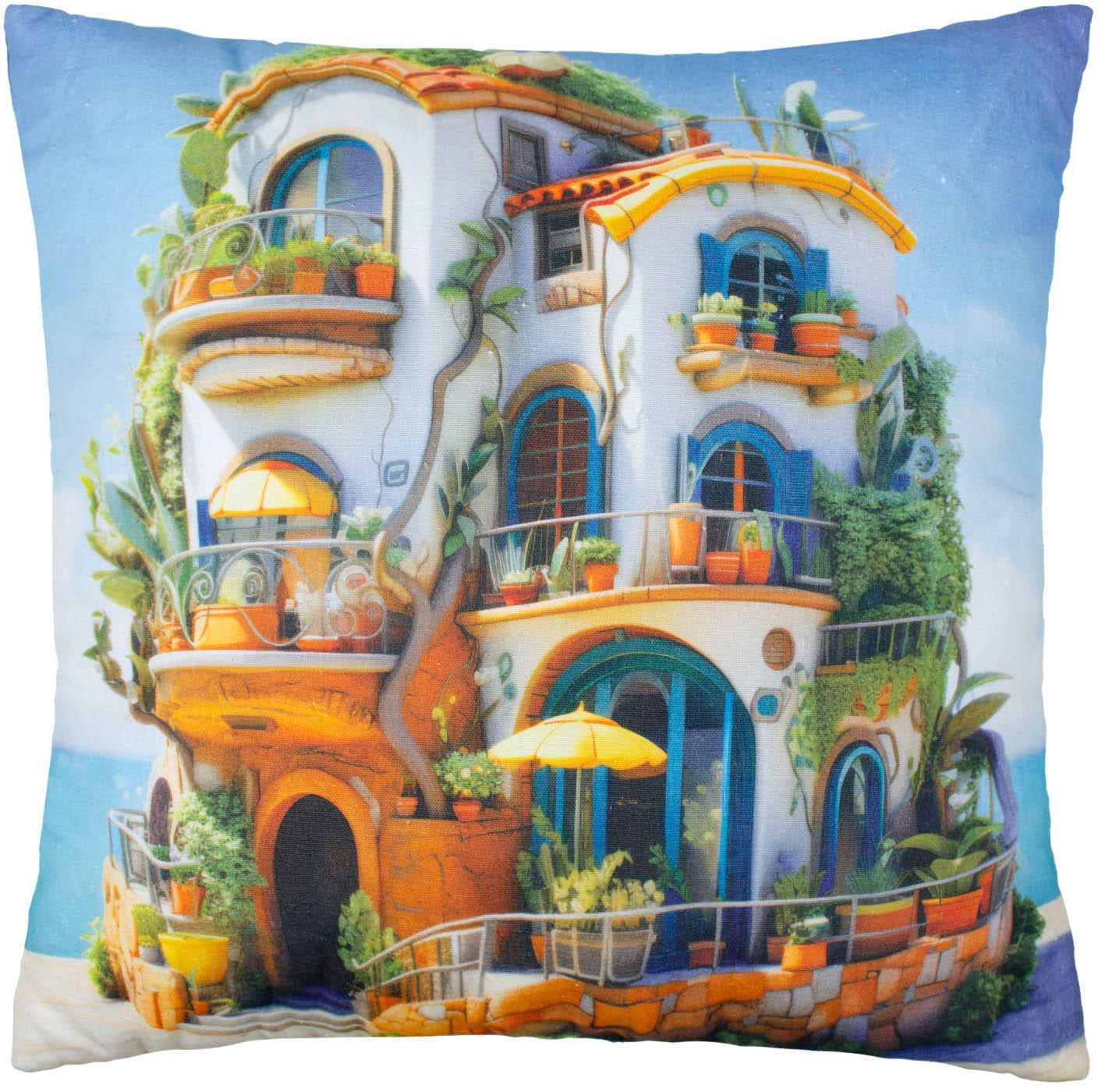 Подушка декоративная Home Line ПОЛУПАНАМА Дом у моря (ЦД) 45х45 (189207)