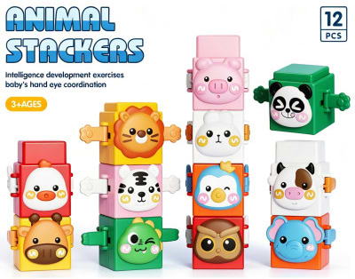 Настольная игра (3-4 года) Animal Stackers Развивающая пирамида зверьки (469-38)