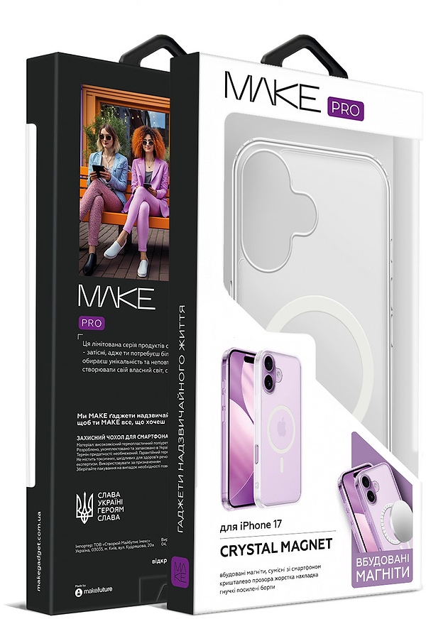 Фото - Чохол для смартфону MAKE Crystal Magnet for Apple iPhone 17 (MCCM-AI17)