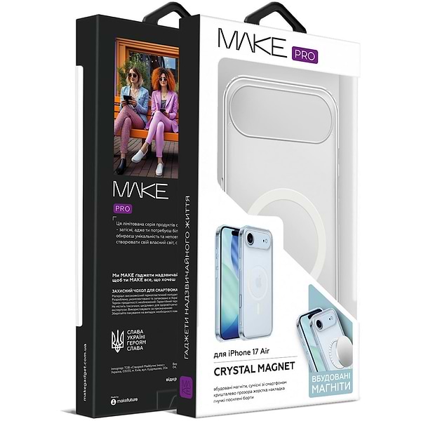 Фото - Чохол для смартфону MAKE Crystal Magnet for Apple iPhone 17 Air (MCCM-AI17A)