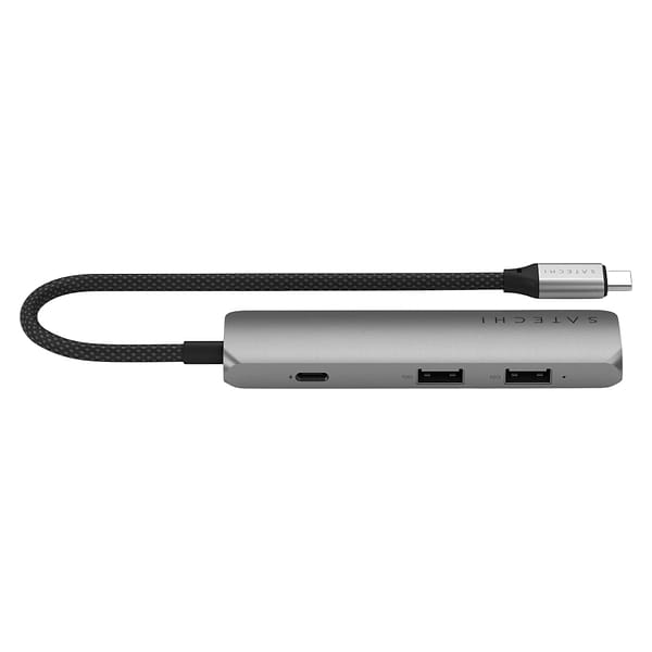 Фото - Хаб USB Satechi 4-in-1 USB-C Slim Multiport Adapter 4K Space Grey (ST-P4SM)