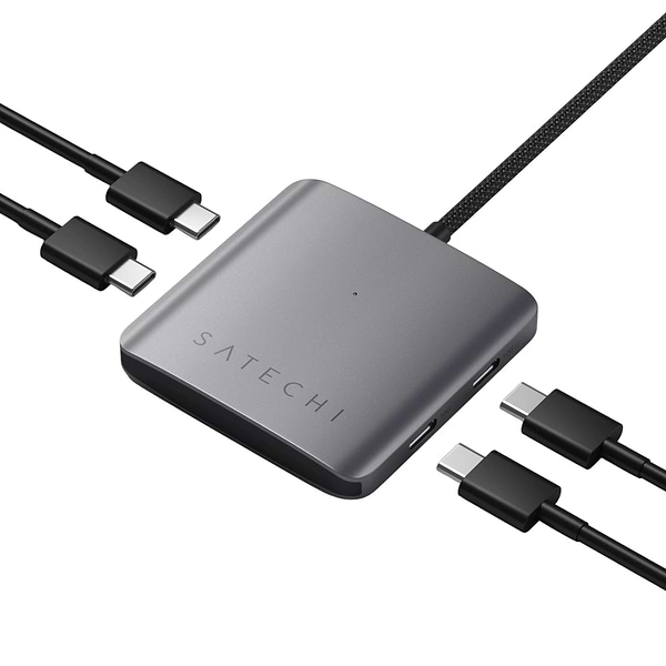 Фото - Хаб USB Satechi 4-Port USB-C Hub with PD Space Grey (ST-H4CPDM)