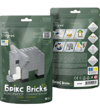 Пластиковий конструктор Tigres ''Брікс'' слон 85 ел. (40006)