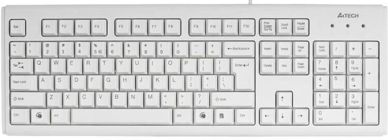 Клавіатура дротова A4tech KM-720 white USB - Фото 1