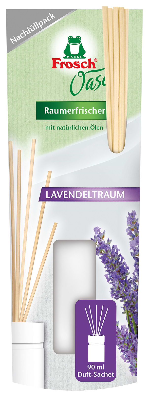 Фото - Аромадиффузор Frosch Оазис с натур. маслом Лаванда (сменная упак.) 90мл