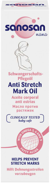 Фото - Масло для масажу Sano Mama проти розтяжок 100 мл (4003583207213)