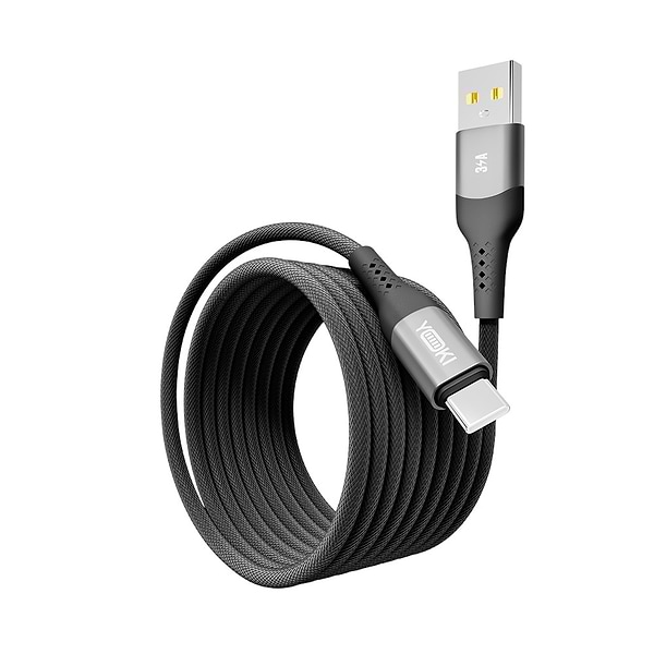 Фото - Кабель синхронізації даних YOKI SOLID Type-C 3A 2m Black (YK-SO15)