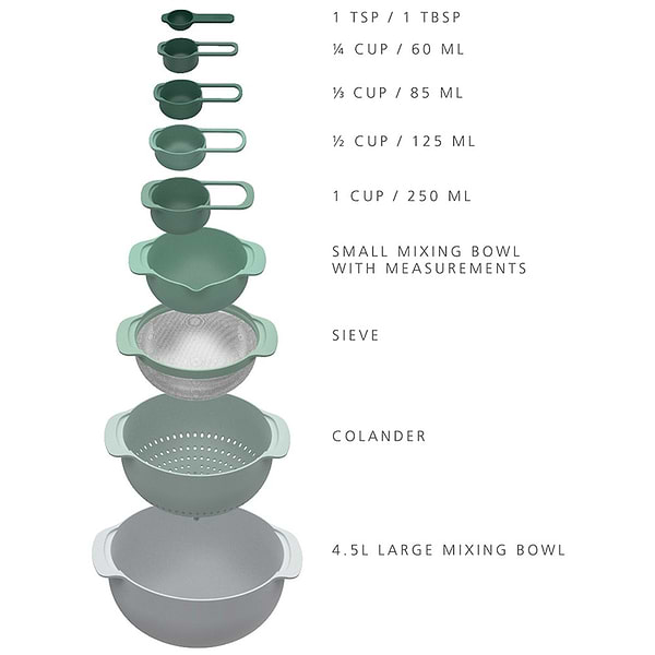 Фото - Набор емкостей мерных Joseph Joseph 9 пр. 40112