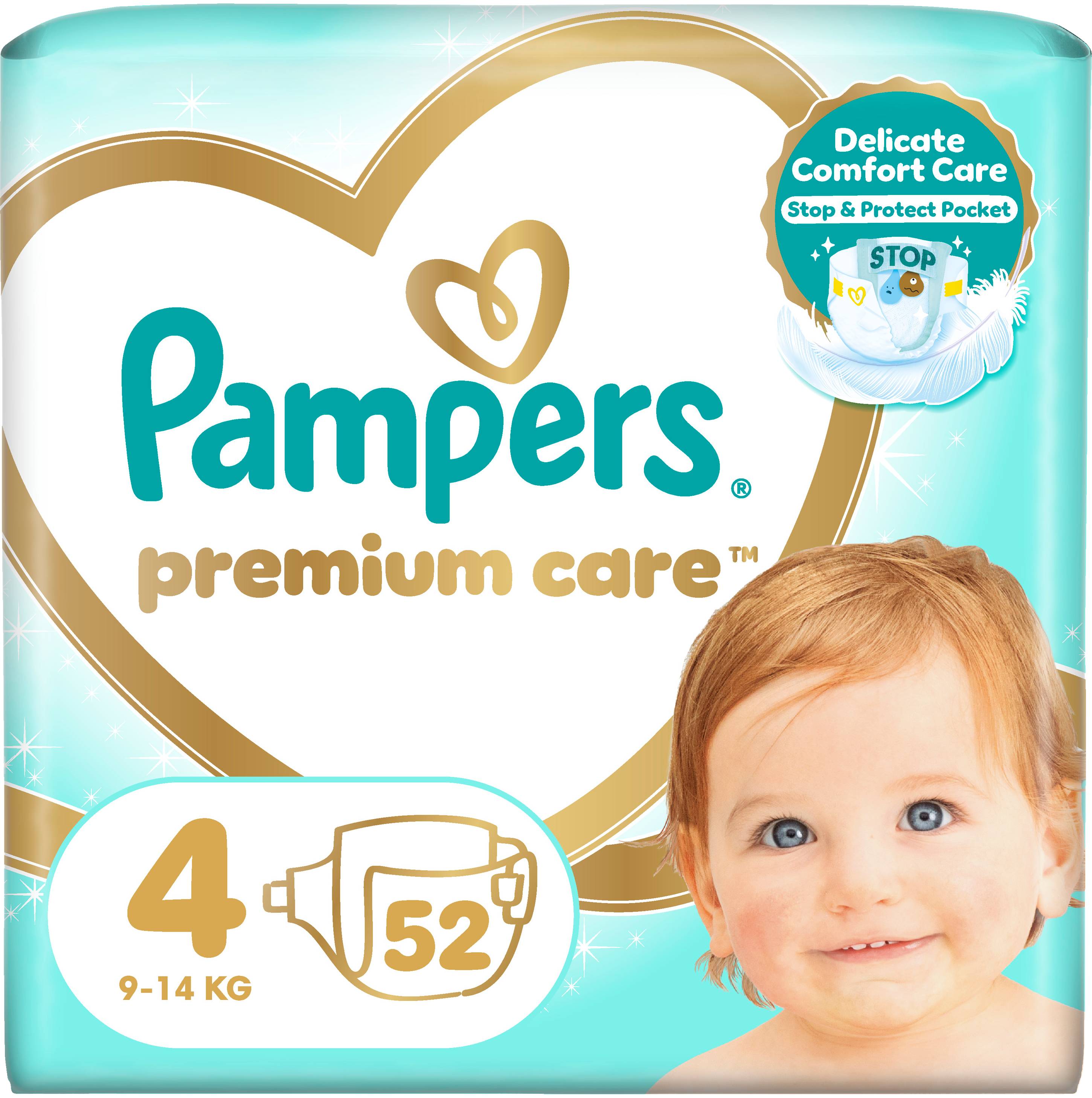 Одноразові підгузки Pampers Premium Care Розмір 4 (9-14 кг), 52 шт. (80840925) - Фото 1