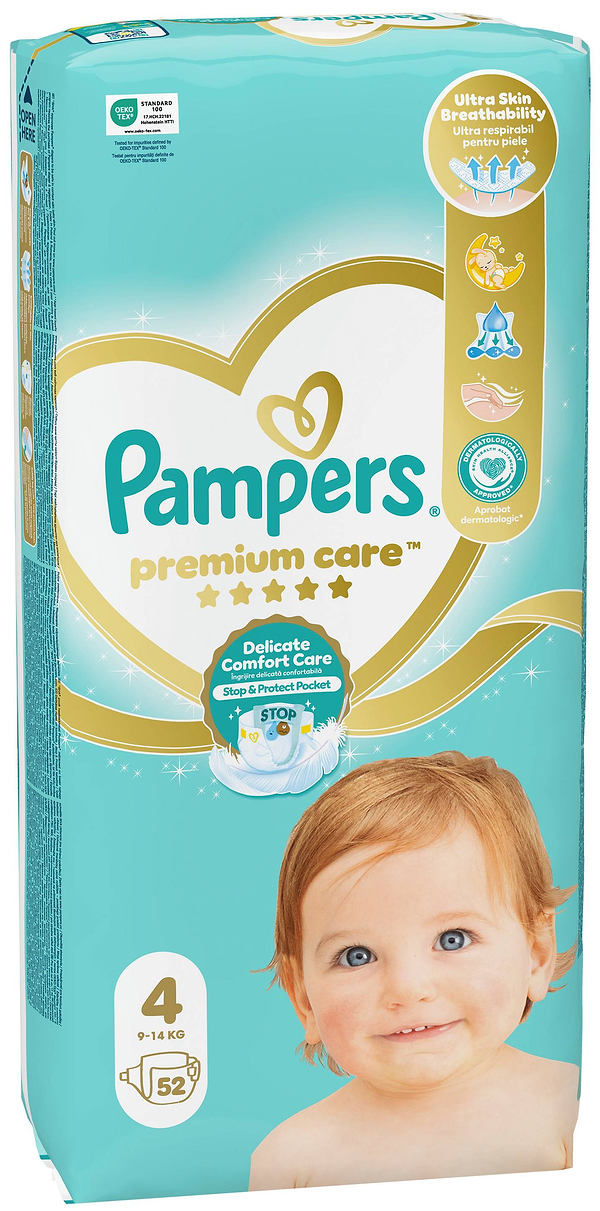 Фото - Одноразовые подгузники Pampers Premium Care Размер 4 (9-14 кг), 52 шт. (80840925)