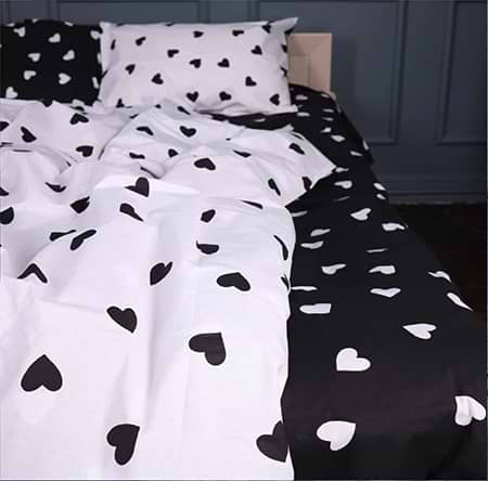 Простирадло двоспальне MirSon Ranforce Elite 17-0669 Black and White Love 150х220 см (2200010180039)